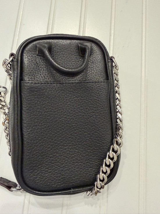 Aimee Kestenberg Black Pebbled Leather Crossbody Studded Stadium Bag - Picture 3 of 11